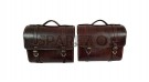 For Royal Enfield Classic 650 Genuine Leather Pannier Saddle Bags Antique Brown and Mounting - SPAREZO